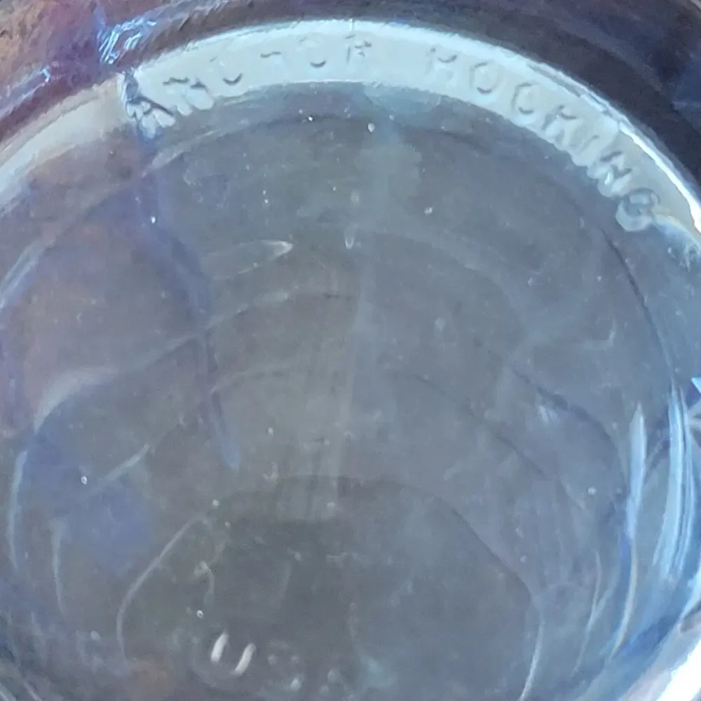 Vintage Anchor Hocking Tartan Glasses One Blue and One Clear‎ Set of Two